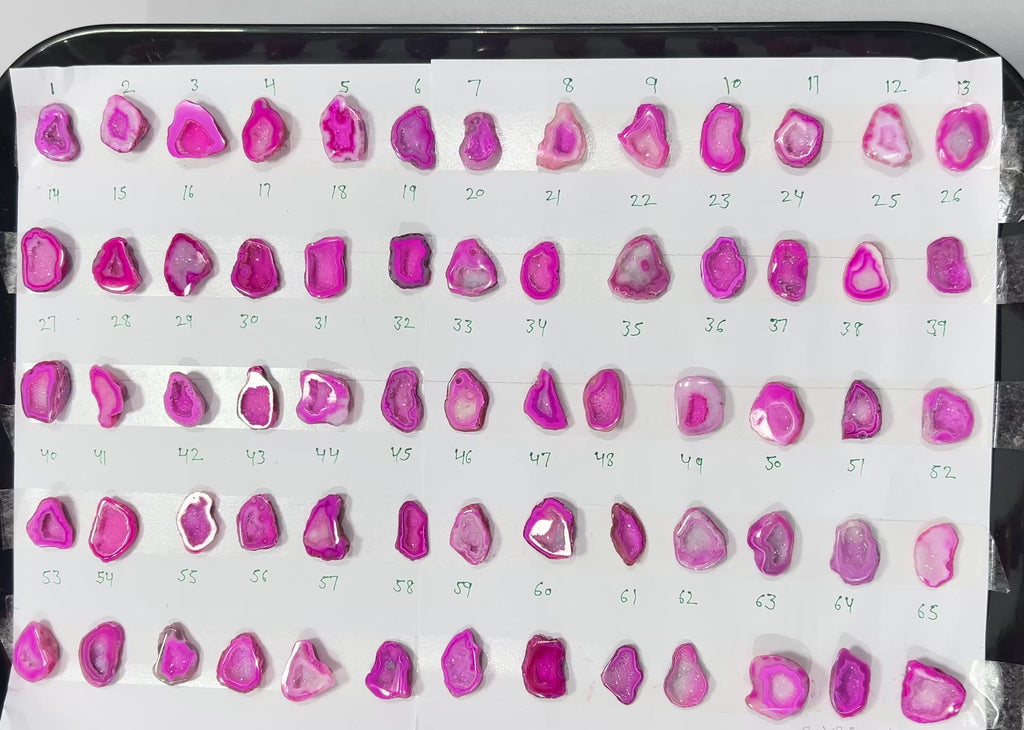 Geode Stones (Pendant) by Selection 20-25 mm Pink For Making Pendant Jewelry