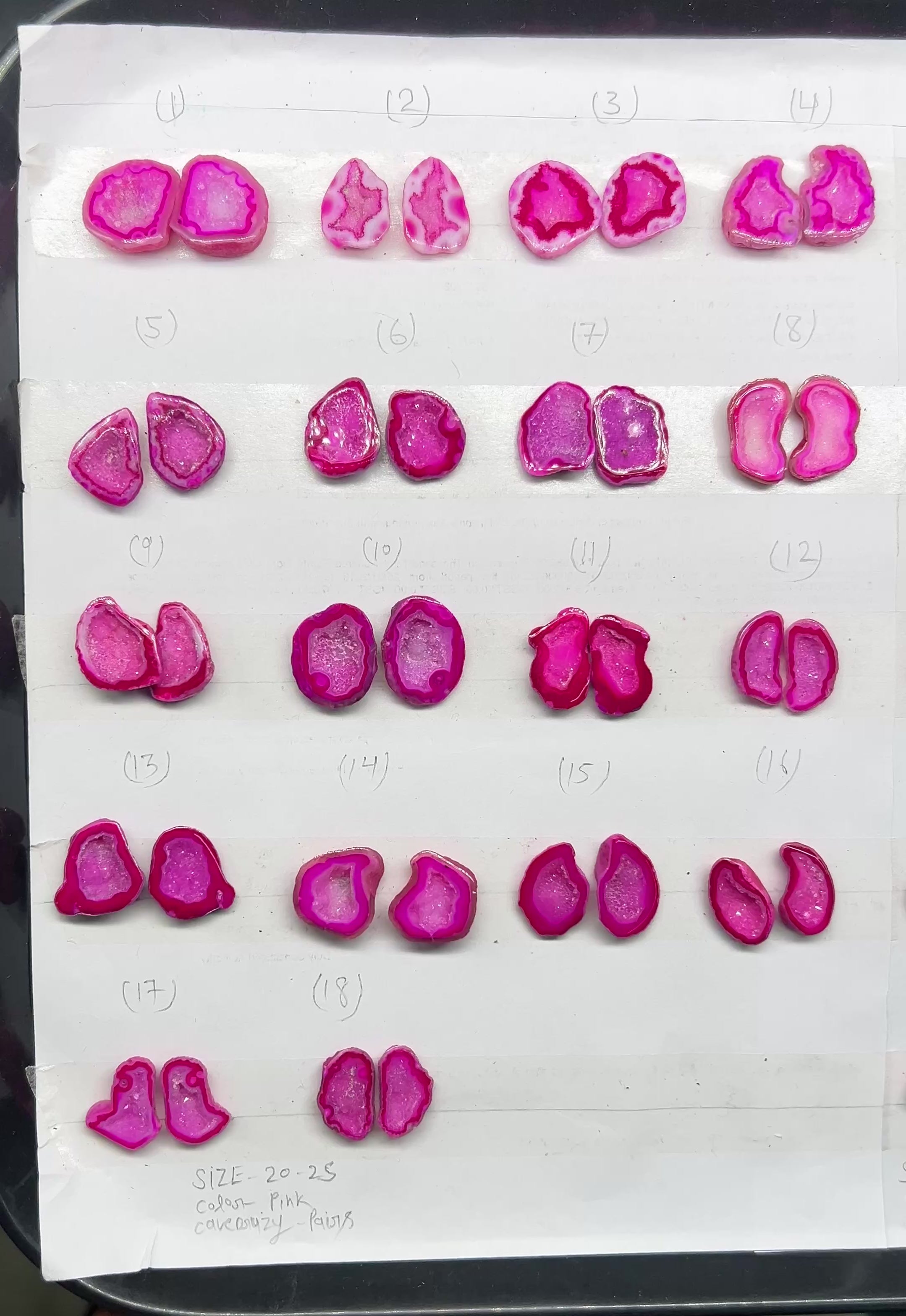 Geode Pairs (Earring) by Selection 20-25 mm  Pink Color