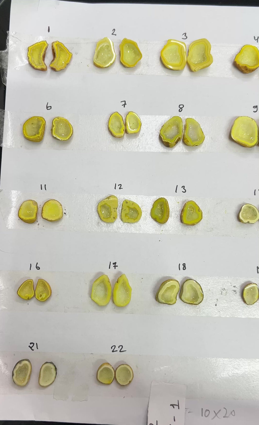 Geode Pairs (Earring) by Selection  10-20 mm Yellow Color