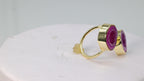 Twins Two Geode Gemstone Rings Bezel Set 15 - 25 MM