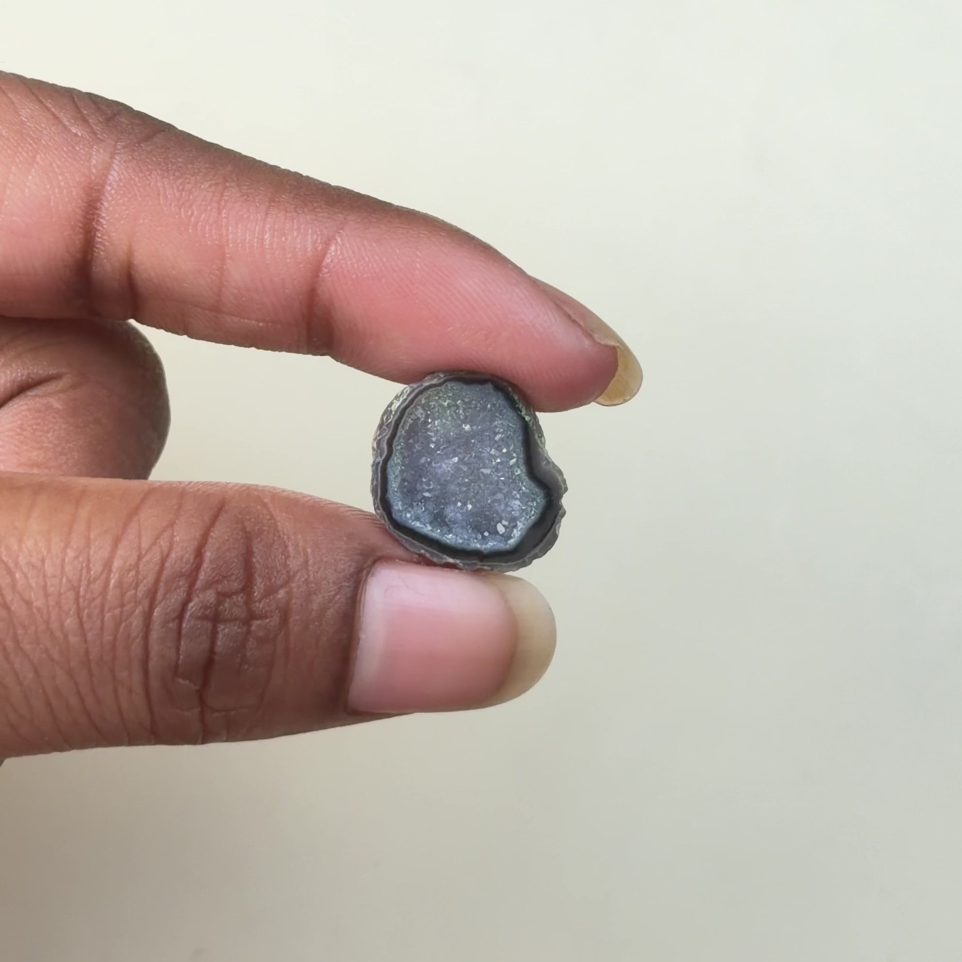 Natural Black Druzy Geode Slice 20–25mm | International Wholesale Gemstone