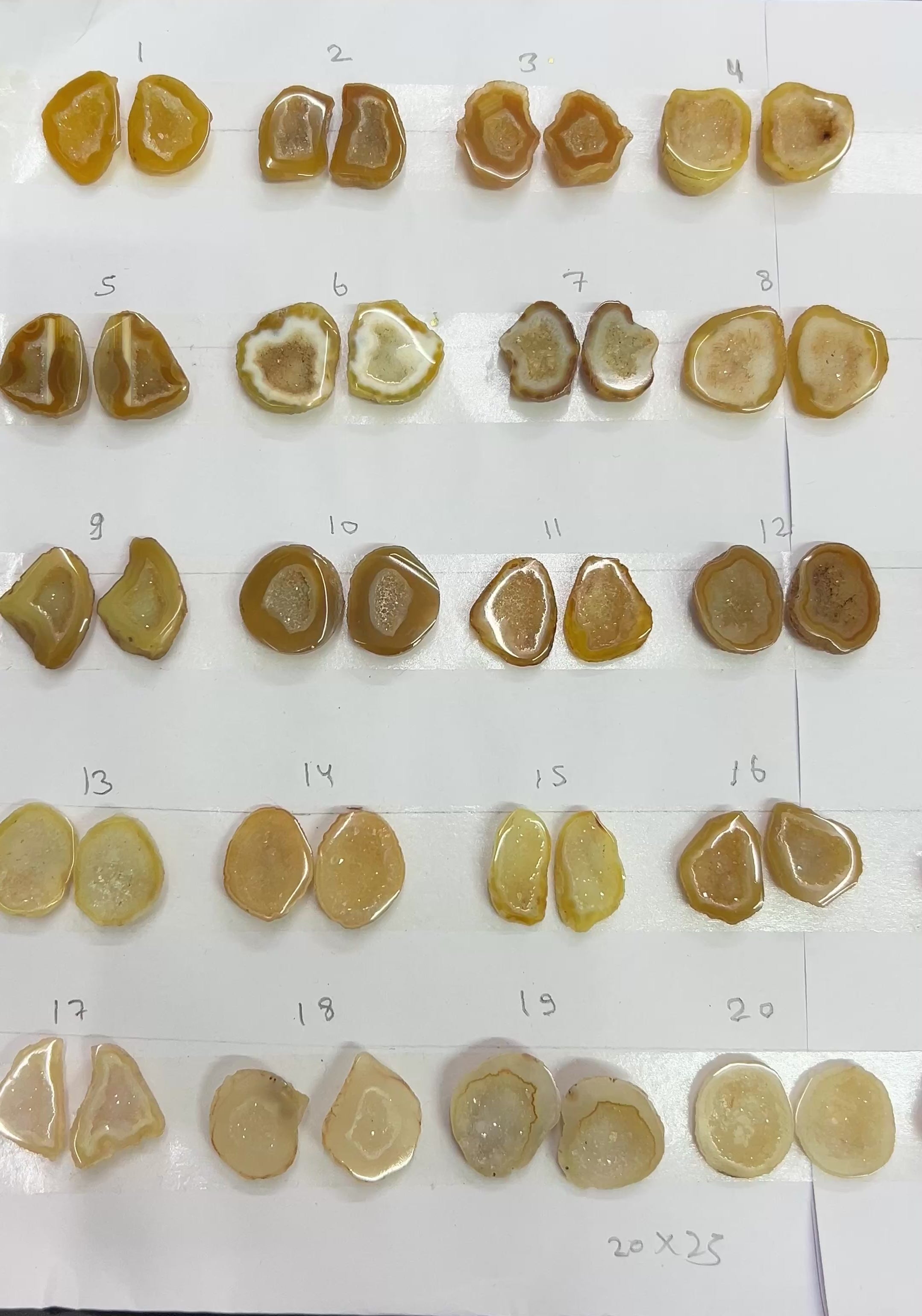 Geode Pairs (Earring) by Selection 20-25 mm Beige Color Geodes