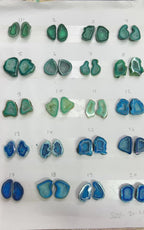 Geode Pairs (Earring) by Selection  20-25 mm Green & Aqua Color