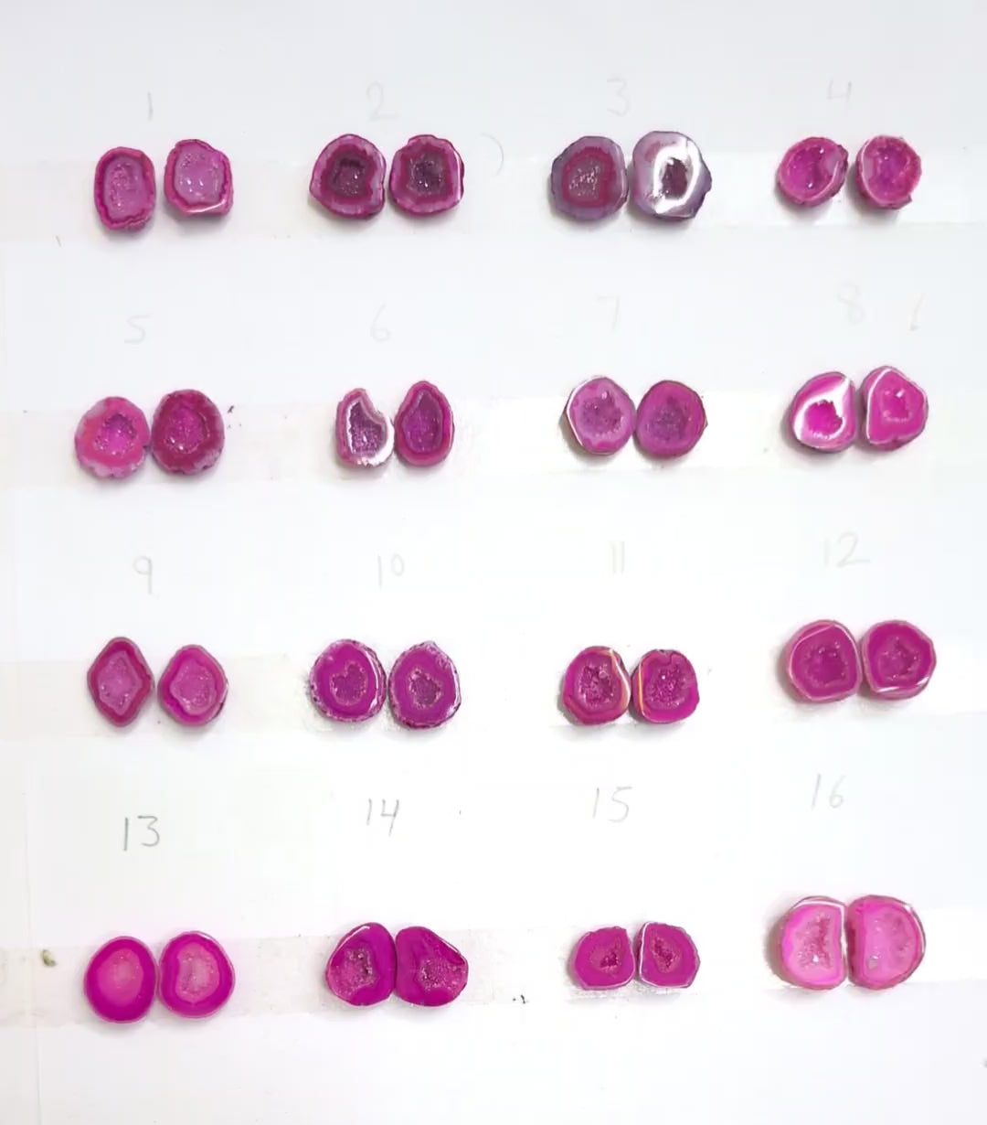 Pink Geode Pair Earrings | Natural 10-15 mm Stones | Unique Handpicked Matching Geodes for