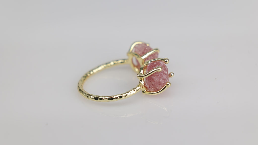 Agni Love Ring Raw Birthstone 8 - 10 mm Adjustable Band