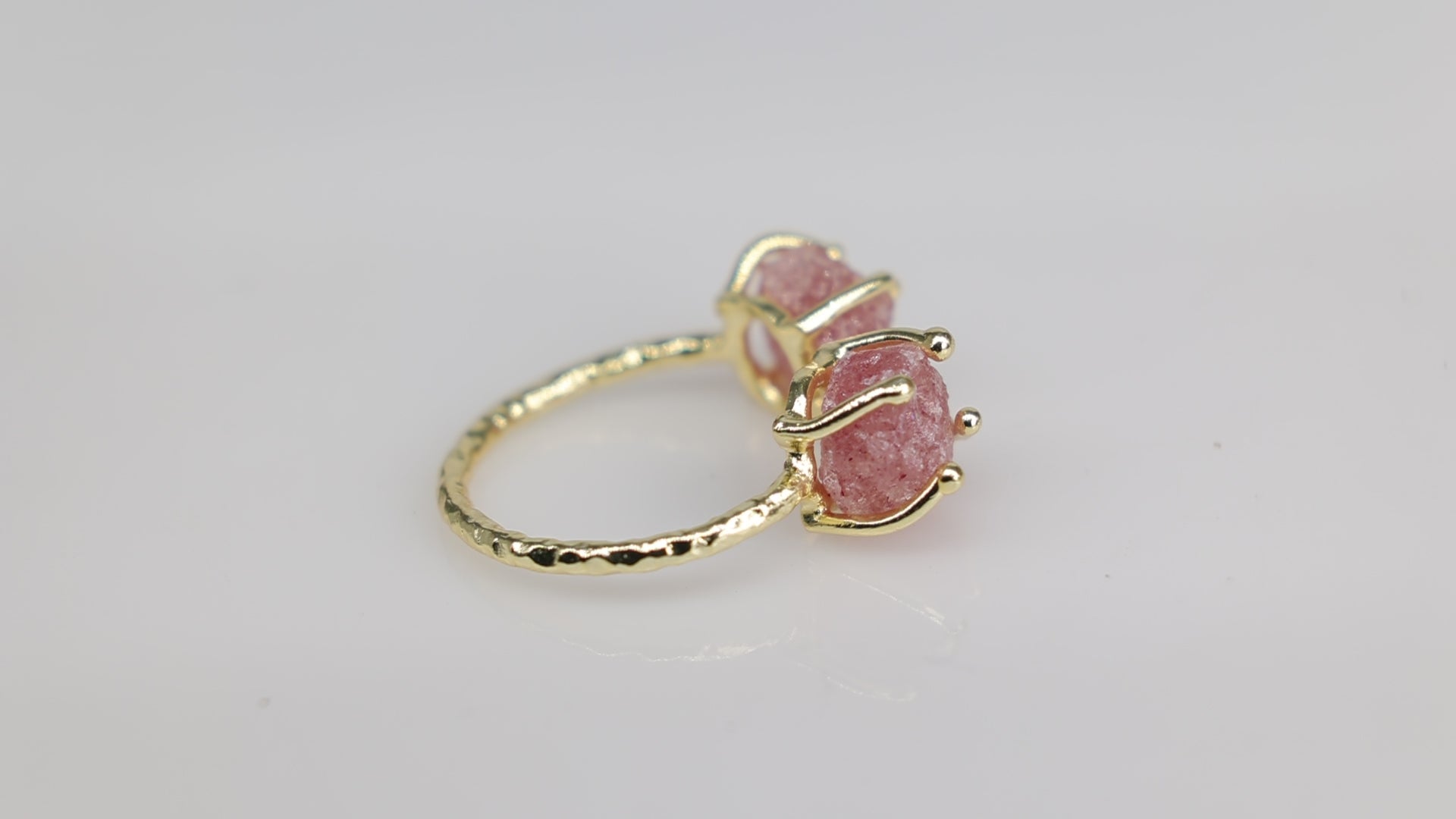 Agni Love Ring Raw Birthstone 8 - 10 mm Adjustable Band