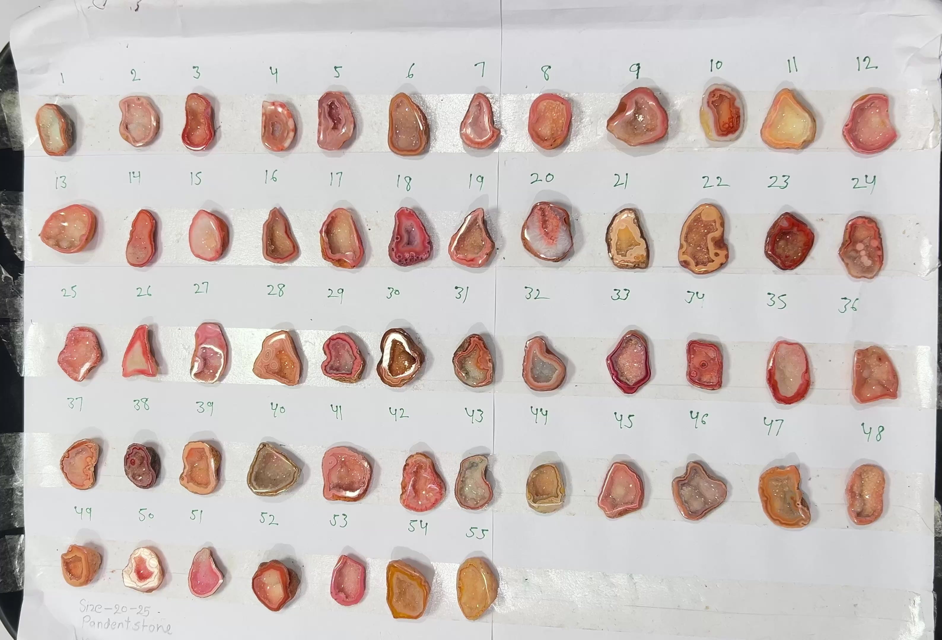 Geode Stones (Pendant) by Selection 20-25 mm Orange For Making Pendant Jewelry