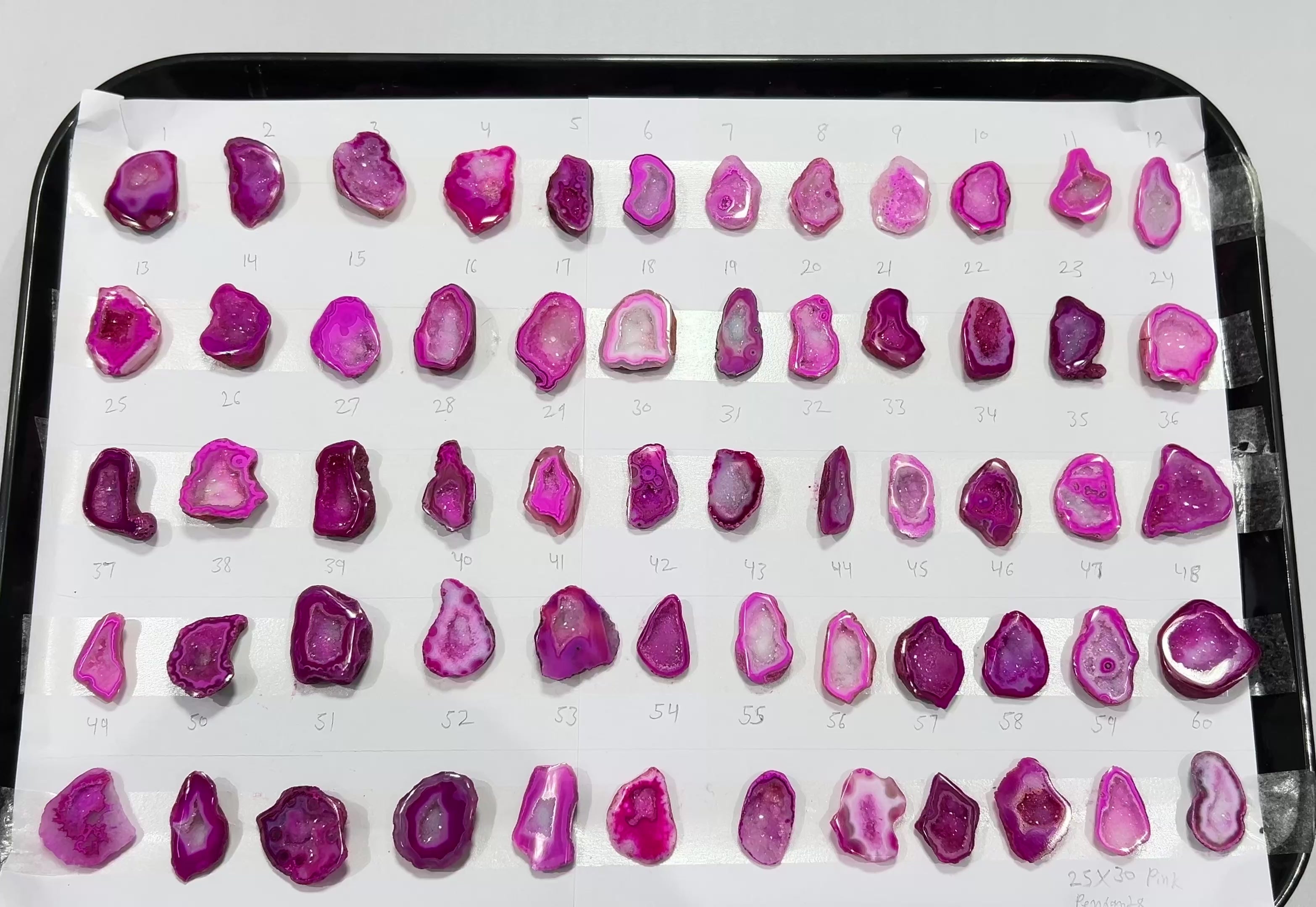 Geode Stones (Pendant) by Selection 25-30 mm Pink For Making Pendant Jewelry