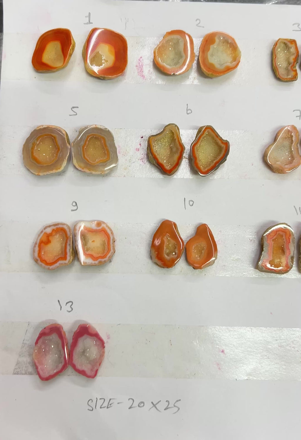 Geode Pairs (Earring) by Selection 20-25 mm Orange Color Geodes