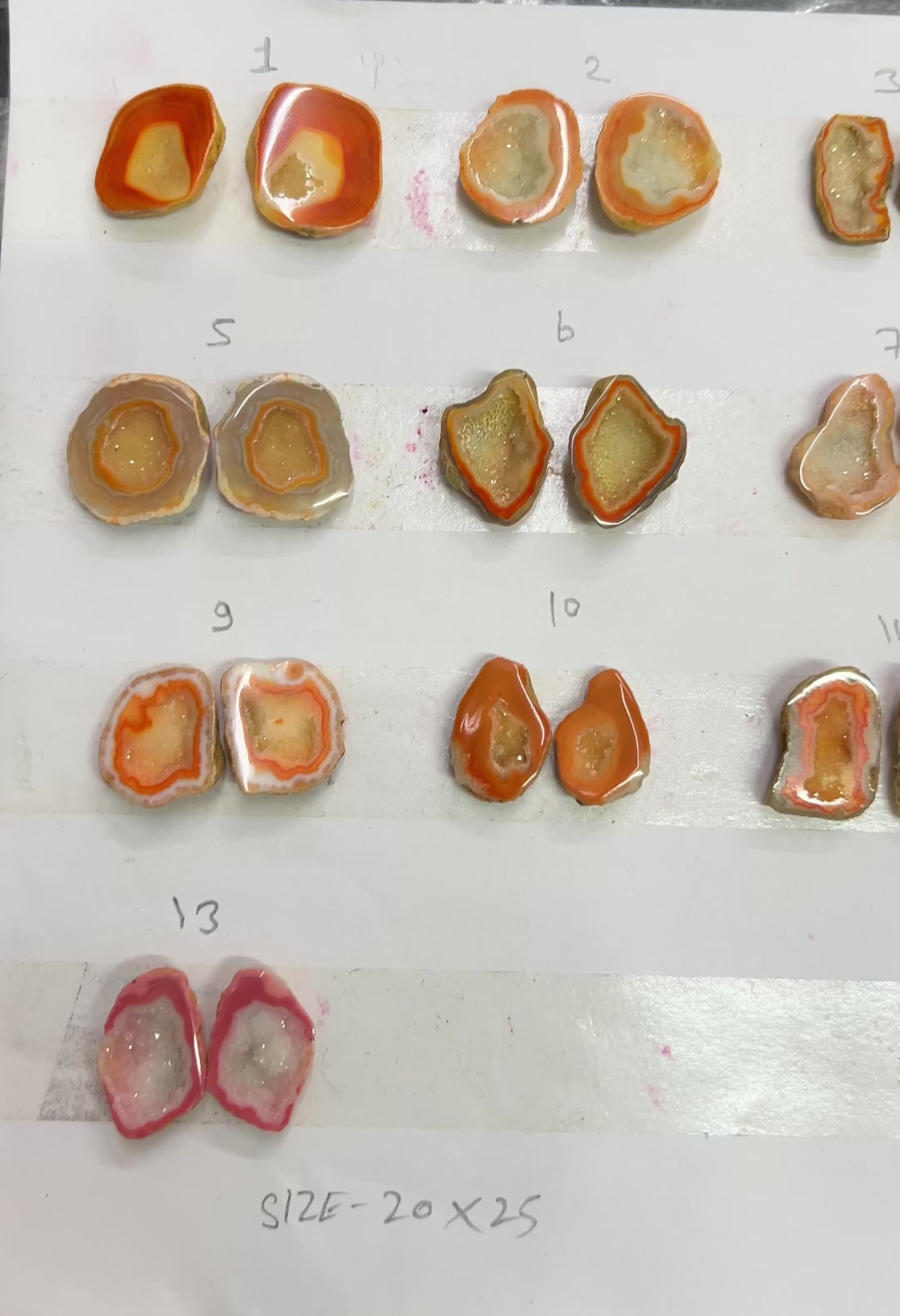 Geode Pairs (Earring) by Selection 20-25 mm Orange Color Geodes