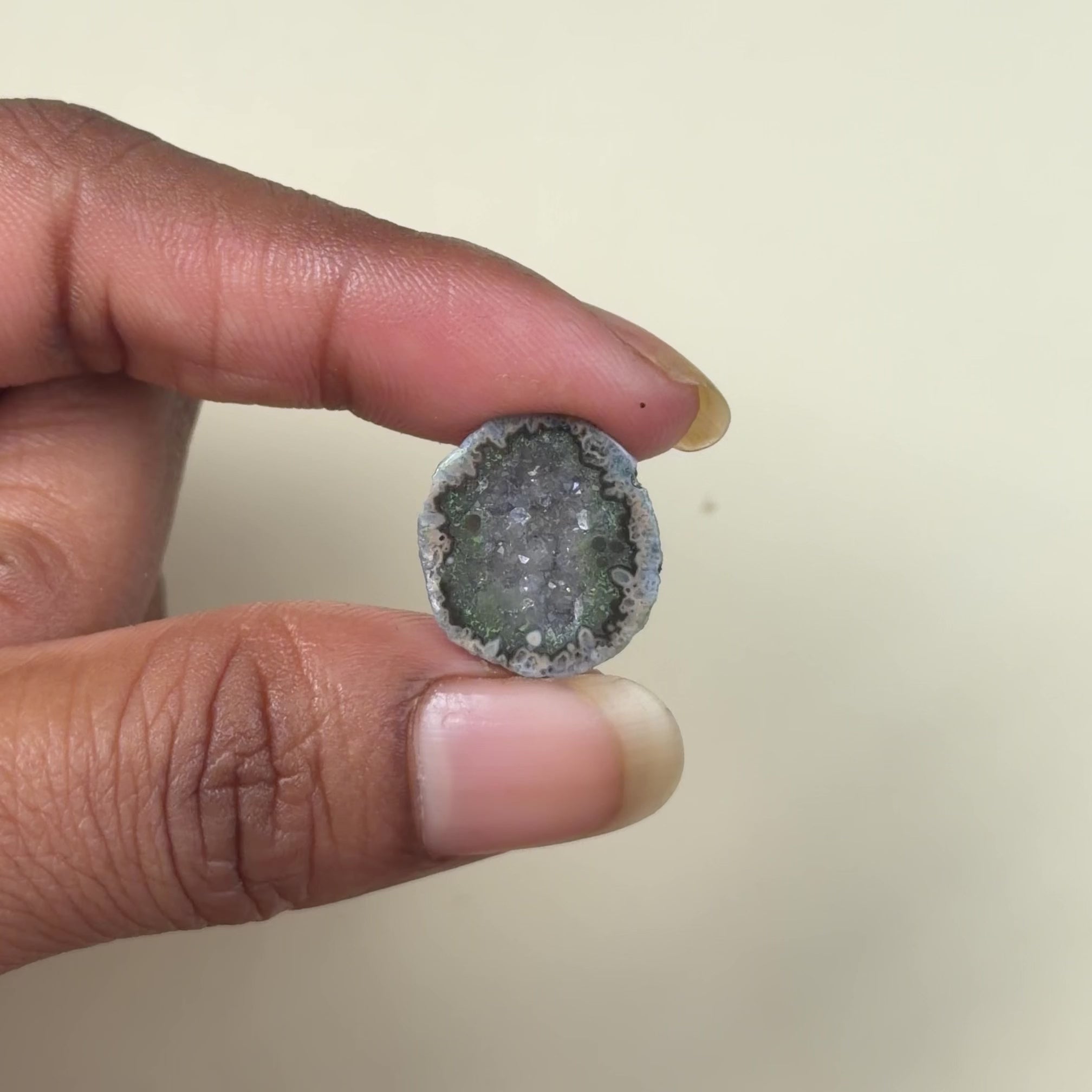 Organic Black Druzy Geode Slice 20–25mm | Natural Agate Jewelry Stone