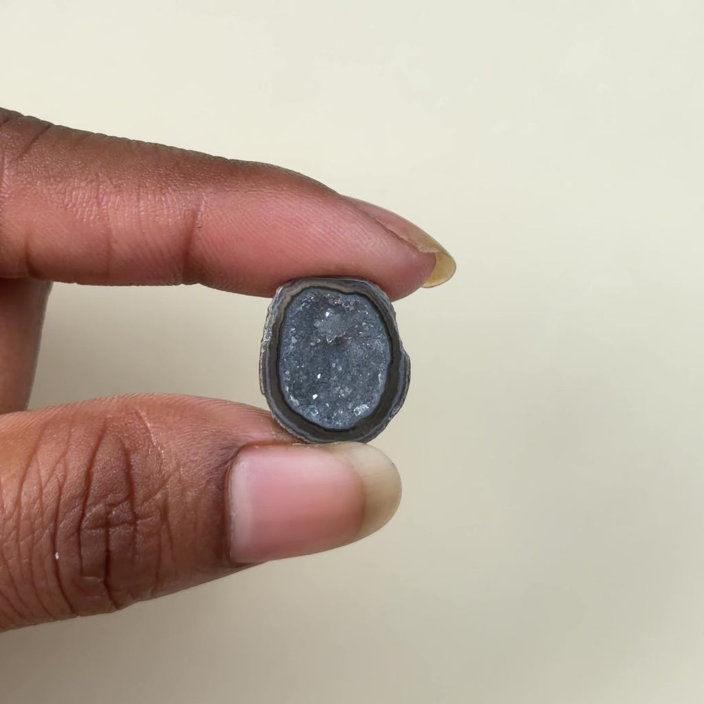 Black Druzy Geode Slice 20–25mm Bulk Wholesale | Jewelry Making Stone Supply