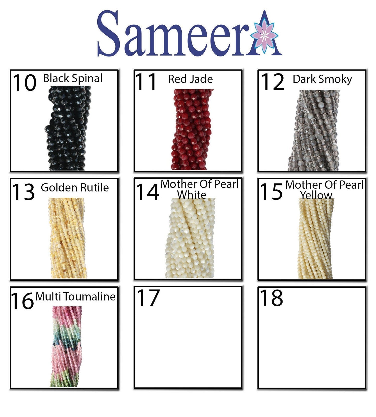 1 Line Natural Gemstone Beads 2 - 2.5 mm - Meena Design