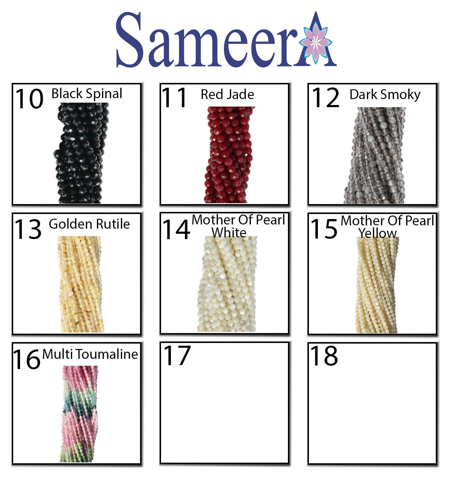 1 Line Natural Gemstone Beads 2 - 2.5 mm - Meena Design