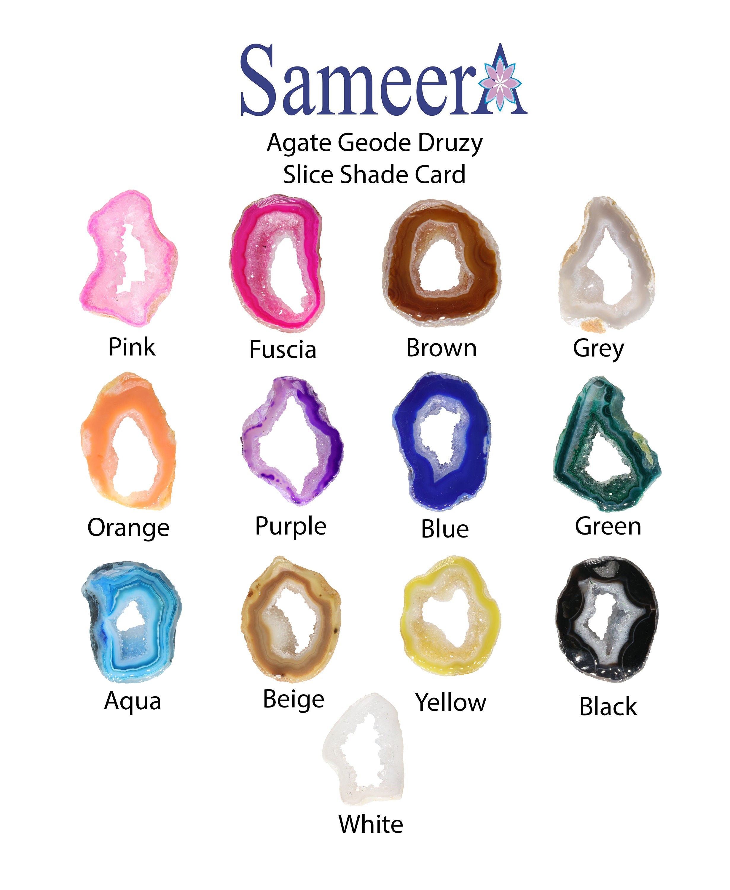 Natural Agate Slice Beads Geode Beads Hand Polished Edged – Meena