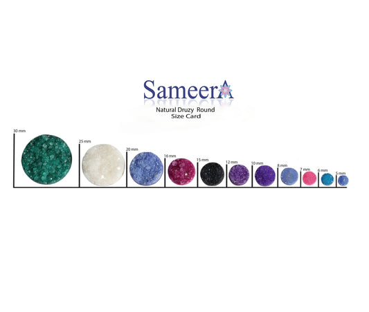 10 mm Agate Druzy Stone Silver Edged connector - Meena Design