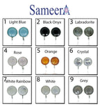 10 mm Earpost White rainbow moonstone Half Bezel Gold Plated Brass or Silver 925% - Meena Design