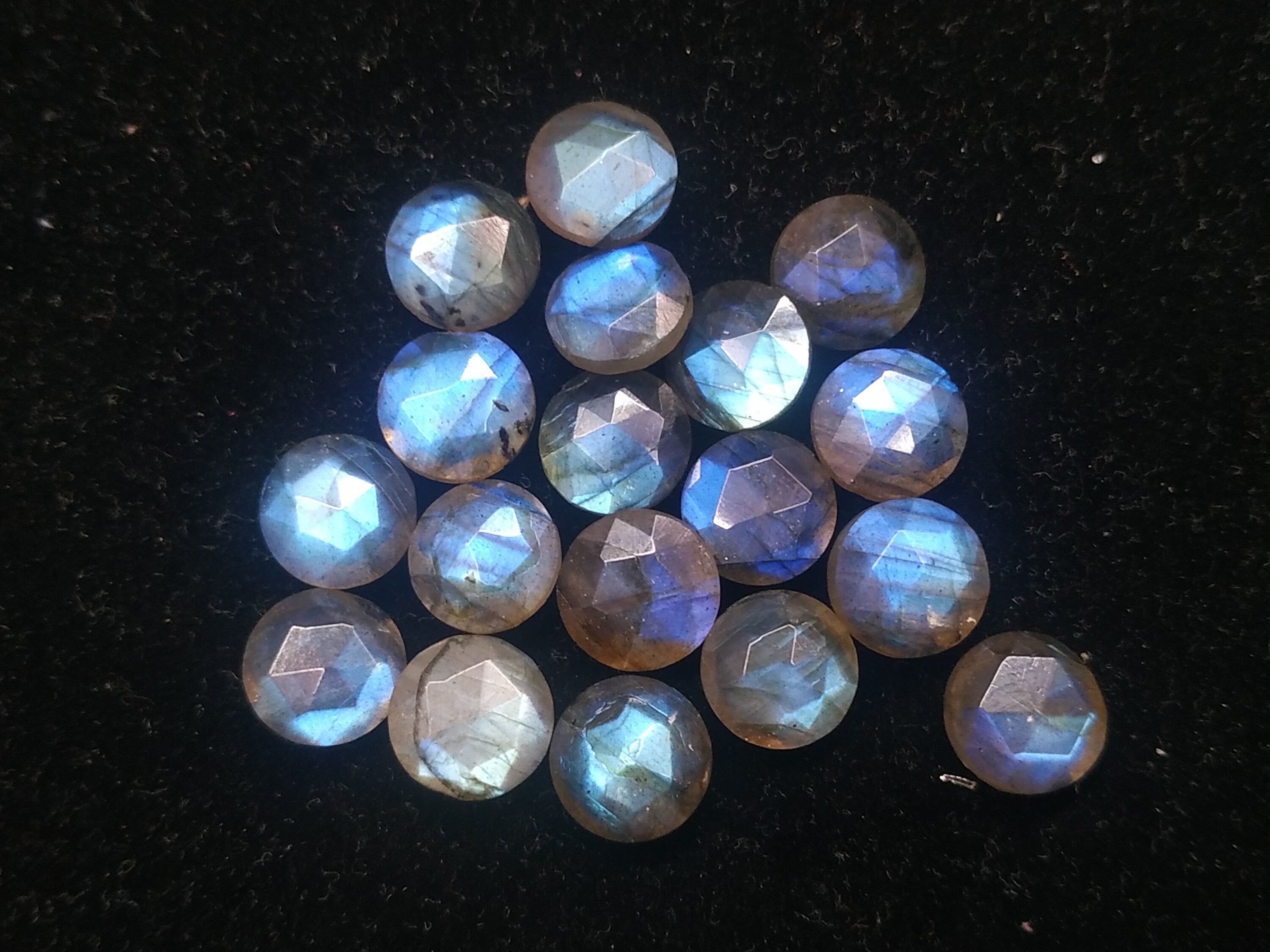 10 mm Round Labradorite Rose Cut Briolette Natural Gemstone - Meena Design