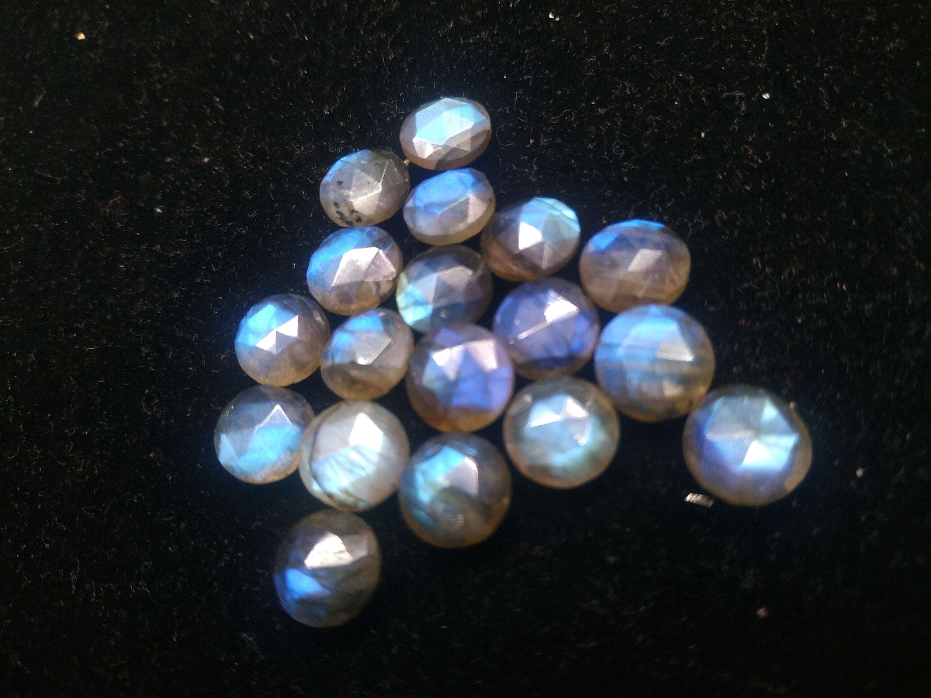 10 mm Round Labradorite Rose Cut Briolette Natural Gemstone - Meena Design