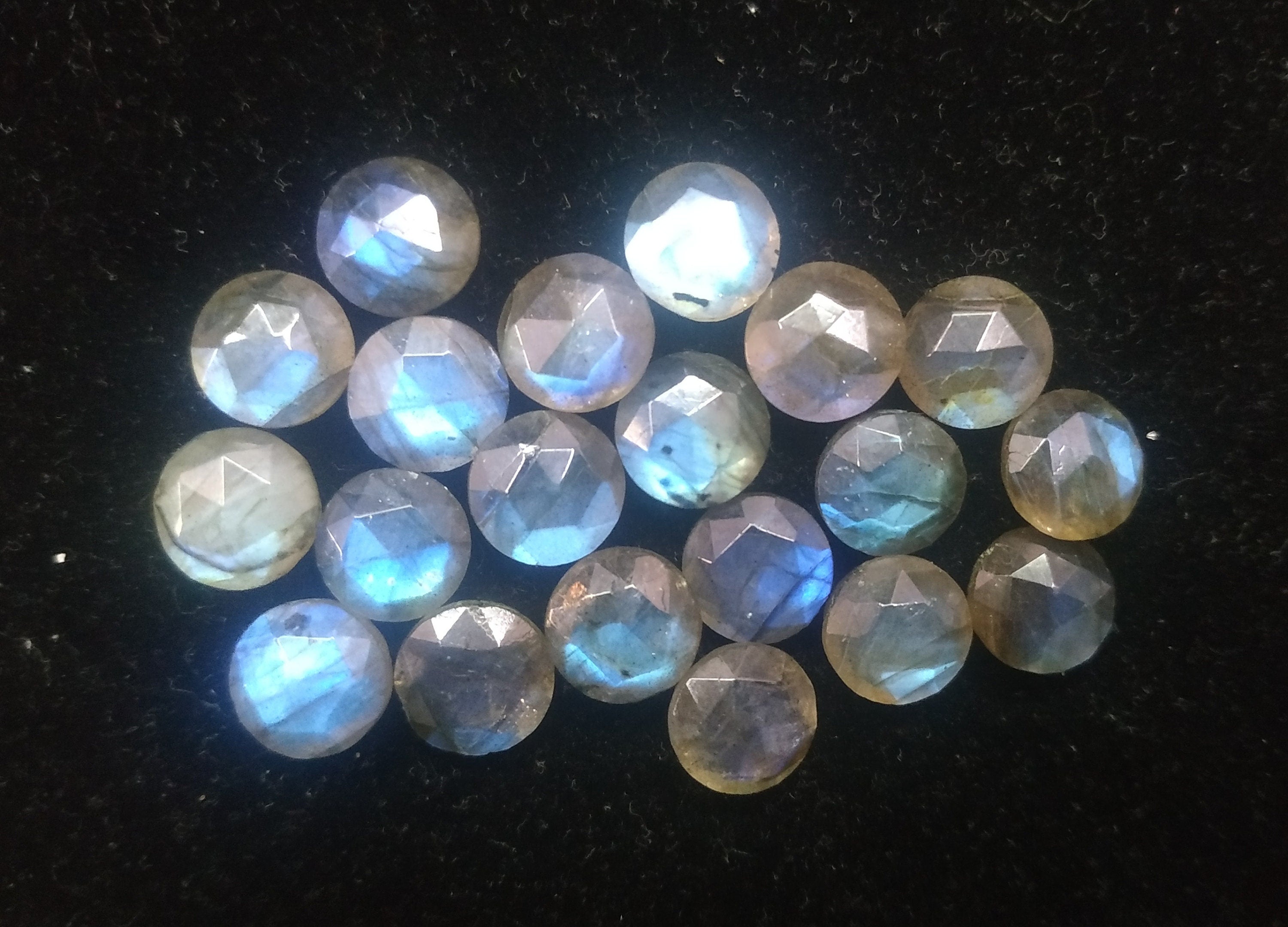 10 mm Round Labradorite Rose Cut Briolette Natural Gemstone - Meena Design