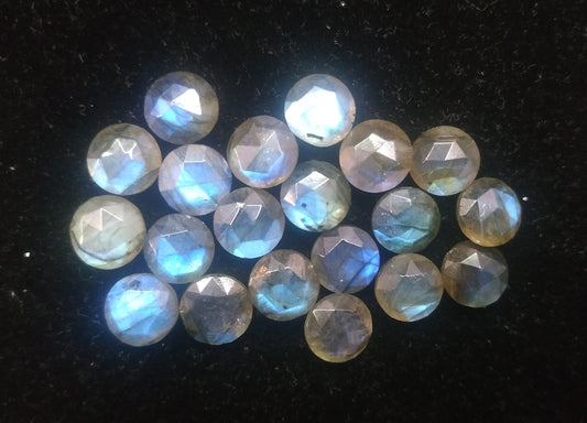 10 mm Round Labradorite Rose Cut Briolette Natural Gemstone - Meena Design