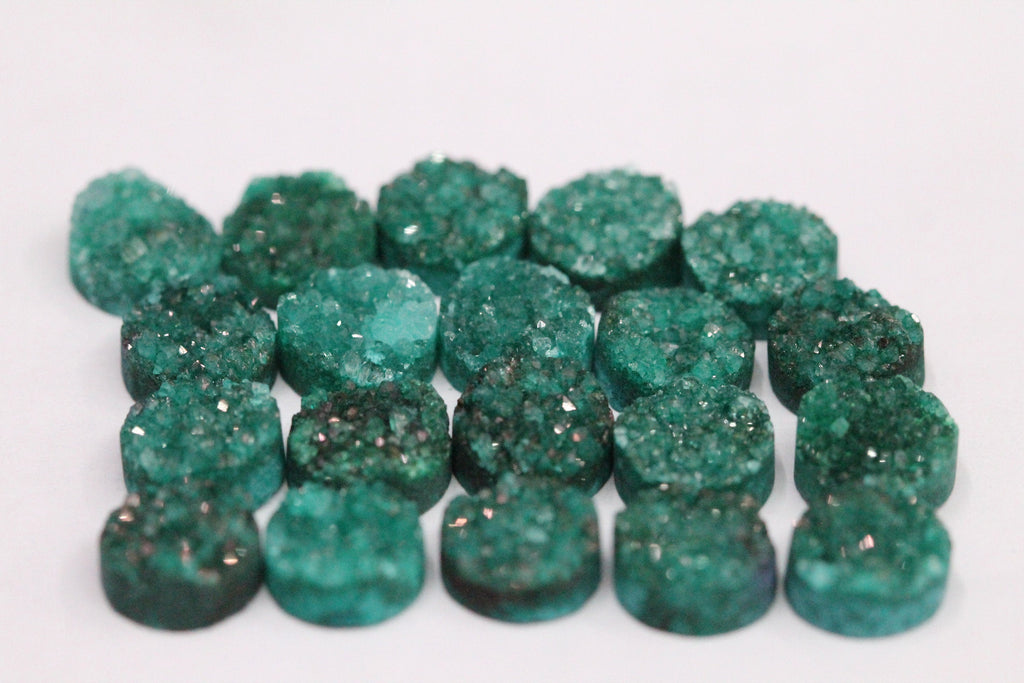 10 mm, Round Natural Druzy, Gem Stone, Rough stones, stone supplies, gemstone pairs - Meena Design
