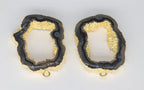 25 - 40 Agate geode slice pairs edged in gold double edged - Meena Design