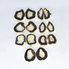 25 - 40 Agate geode slice pairs edged in gold double edged - Meena Design
