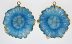 30 mm + Large Gemstone Pairs Gold Edged Natural Solar Quartz ***You receieve Exact Pair as in the Photo" - Meena Design