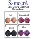 30 mm + Large Gemstone Pairs Gold Edged Natural Solar Quartz ***You receieve Exact Pair as in the Photo" - Meena Design
