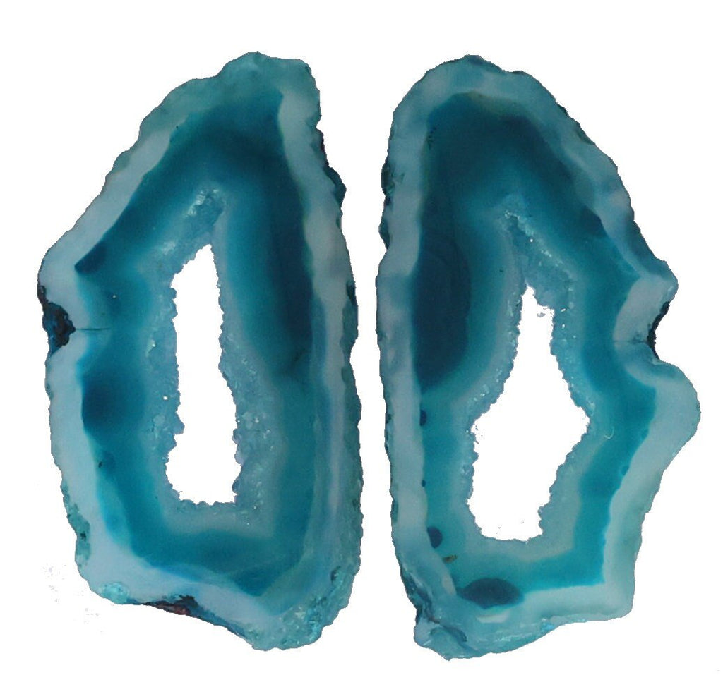 35 - 55 mm Agate Geode Slice Pairs Aqua *Order Exact pieces as in photos* - Meena Design