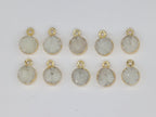 8 MM Natural Quartz Druzy Gem Stone Circle Edged - Meena Design
