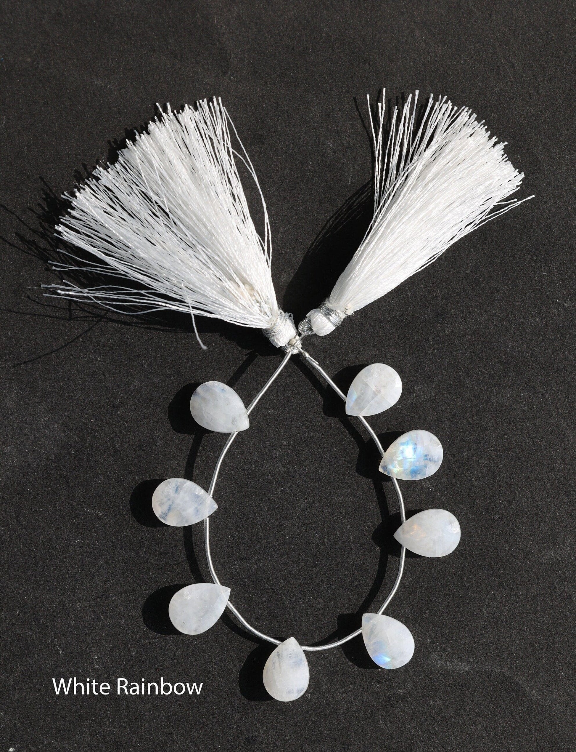 8 Pieces Gemstones Briolettes Beads White Rainbow Labradorite Amethyst Lapis 10 * 14 MM Customize / Personalize Stones & Quantity - Meena Design