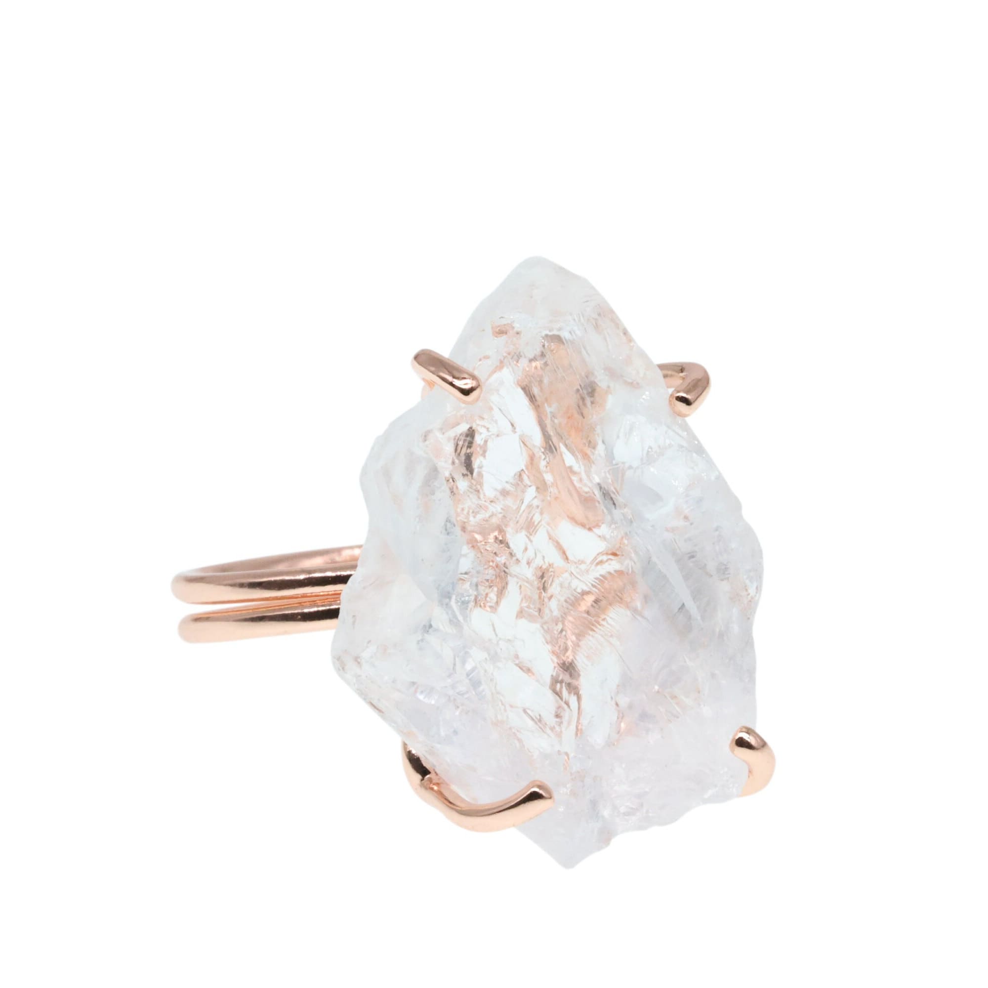 Adjustable Natural Gemstone Ring, raw crystal engagement ring, April Birthstone Ring, 25 - 35 mm, Wholesale Supply Jewelry & Gem Shows - Meena Design