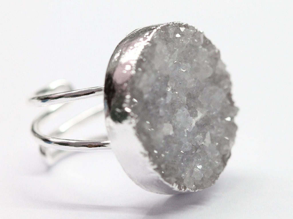 Adjustable Ring * Druzy Ring * Crystal Ring * Gemstone Ring * Statement Ring * Quartz Ring * Large Druzy Ring * Ring Druzy Round * - Meena Design