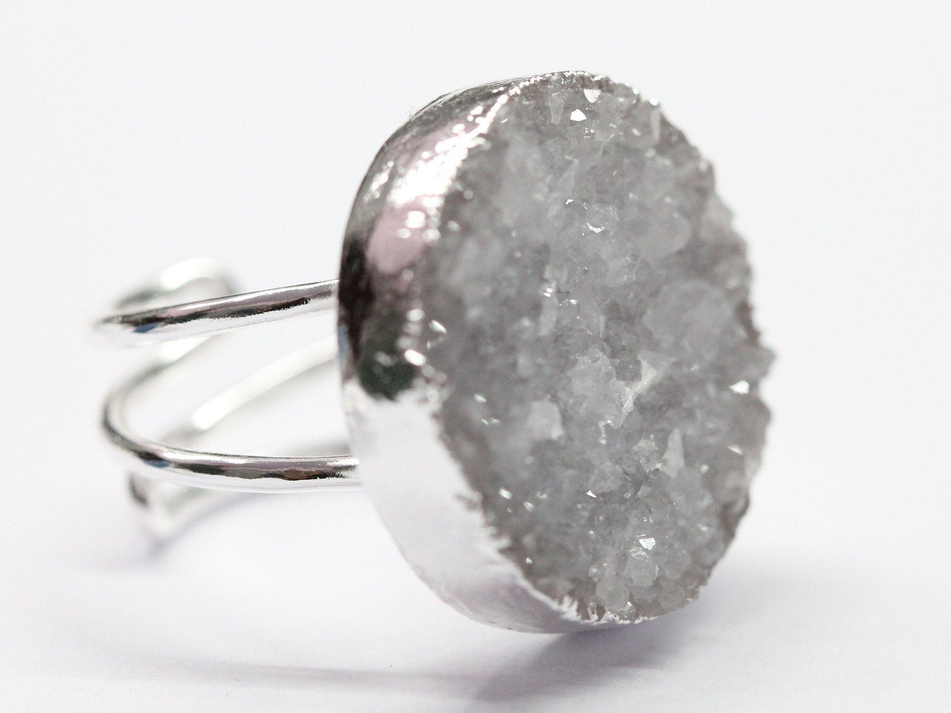 Adjustable Ring * Druzy Ring * Crystal Ring * Gemstone Ring * Statement Ring * Quartz Ring * Large Druzy Ring * Ring Druzy Round * - Meena Design