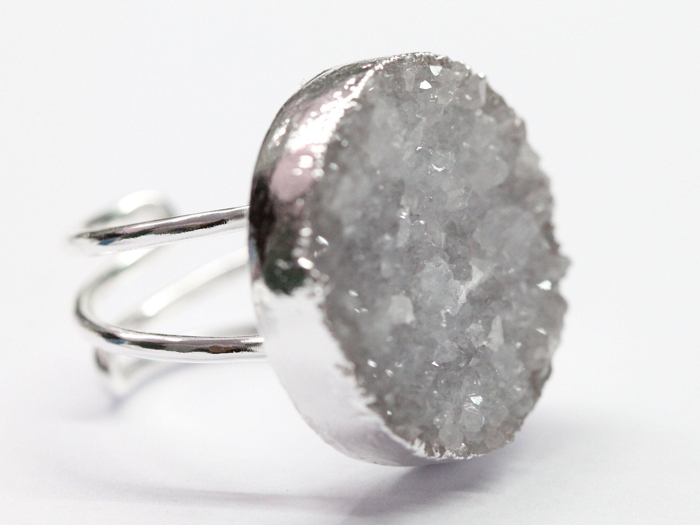 Adjustable Ring * Druzy Ring * Crystal Ring * Gemstone Ring * Statement Ring * Quartz Ring * Large Druzy Ring * Ring Druzy Round * - Meena Design