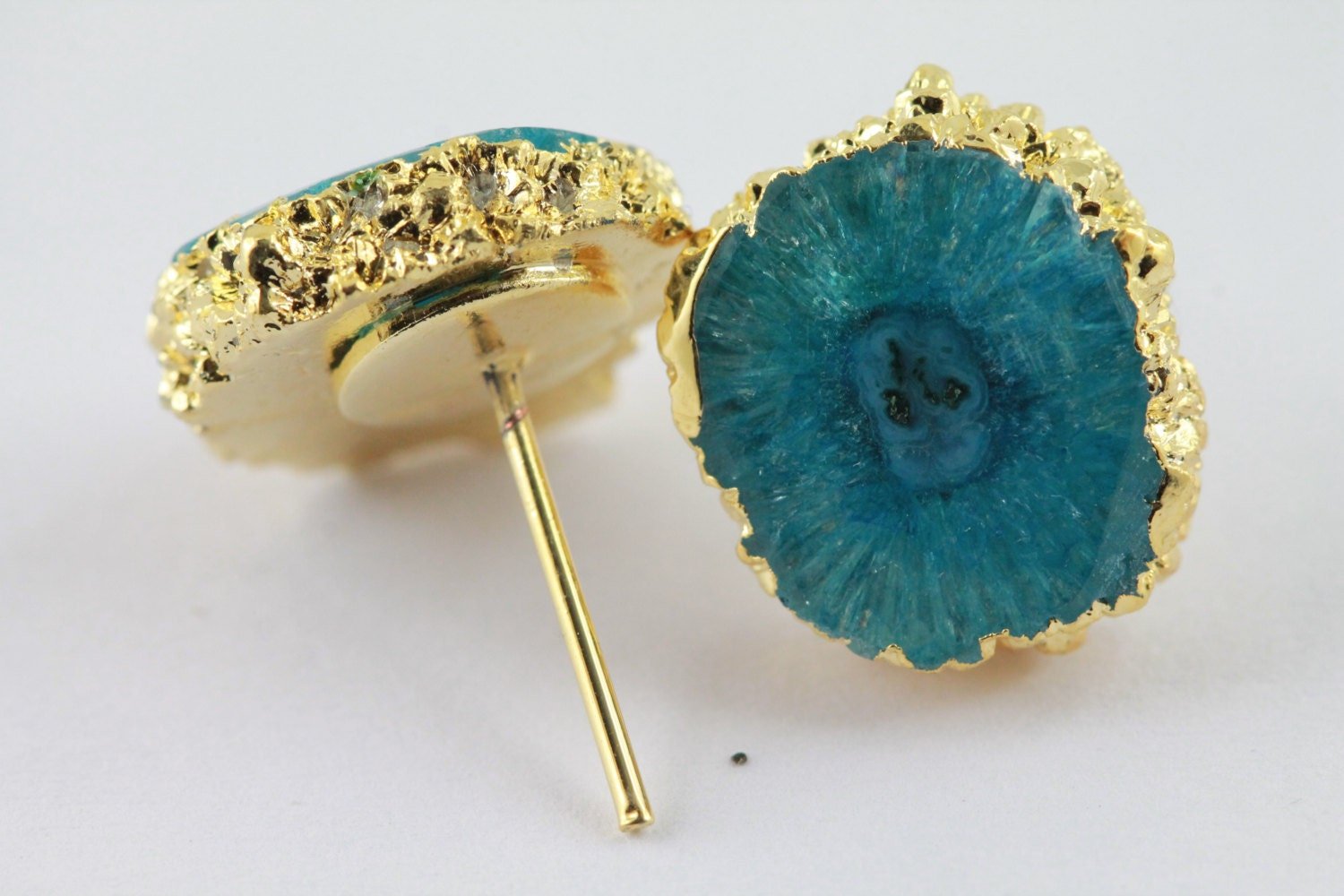 Anokha Flower Druzy Solar Quartz Studs - Meena Design