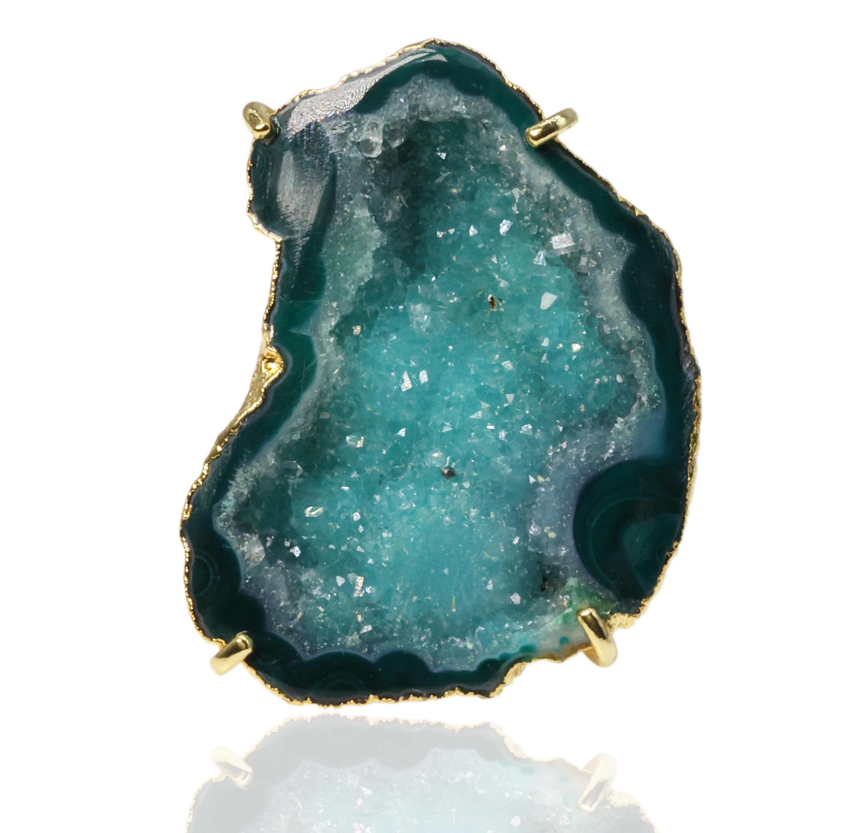 Anokha Large Geode Statement Rings, 30 - 40 MM, Unlimited Sparkle in Life !! - Meena Design