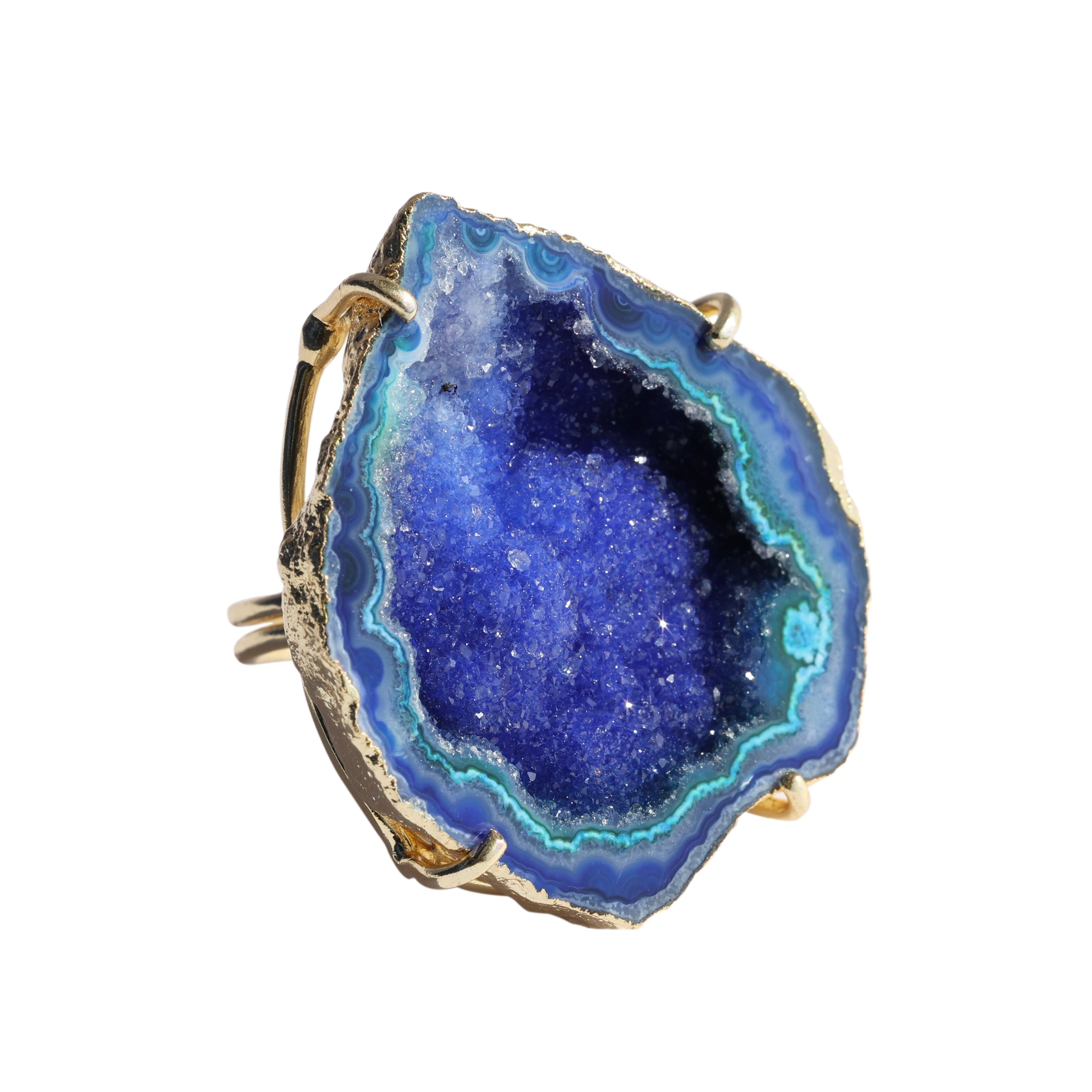Anokha Large Geode Statement Rings, 30 - 40 MM, Unlimited Sparkle in Life !! - Meena Design