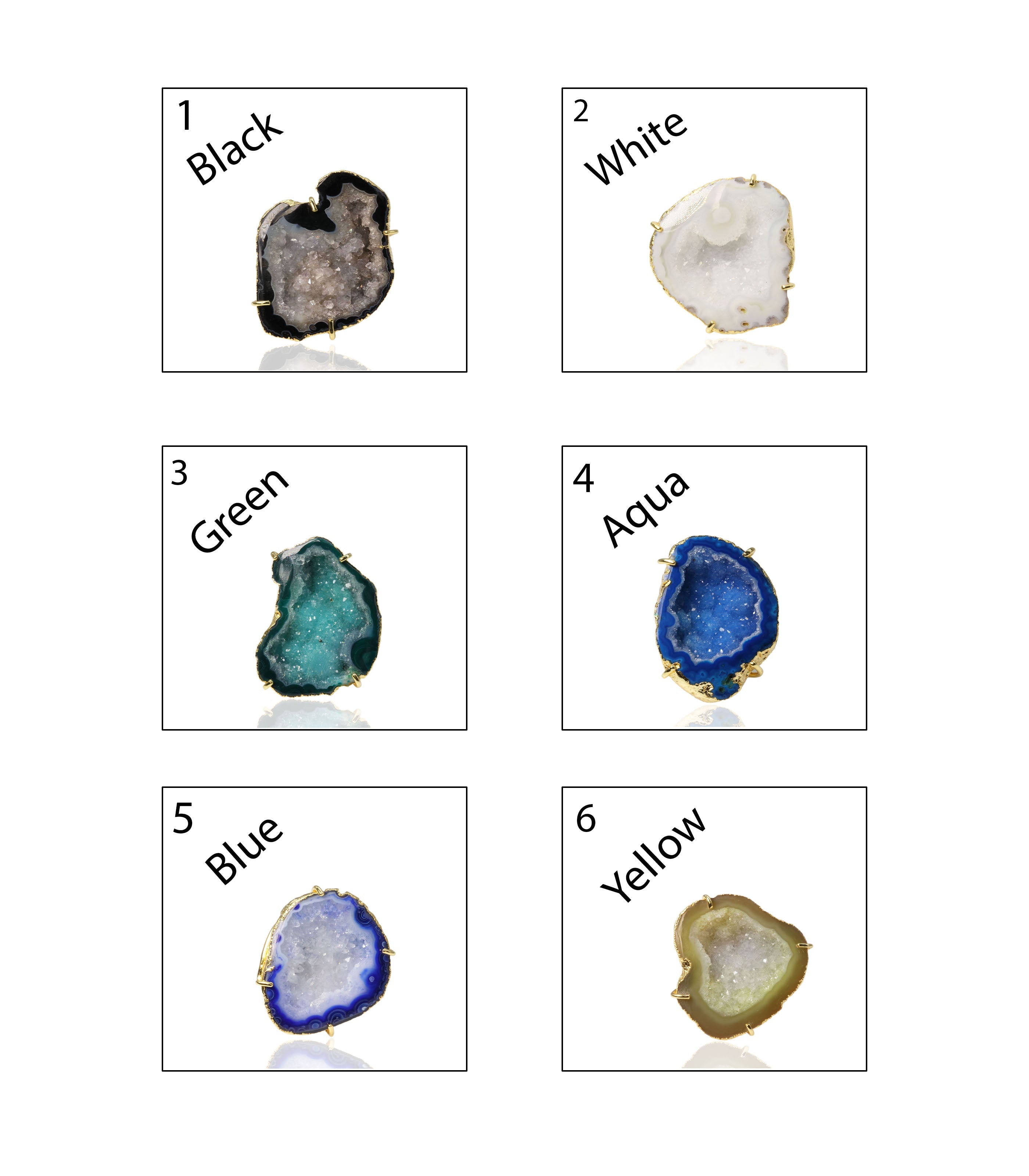 Anokha Large Geode Statement Rings, 30 - 40 MM, Unlimited Sparkle in Life !! - Meena Design