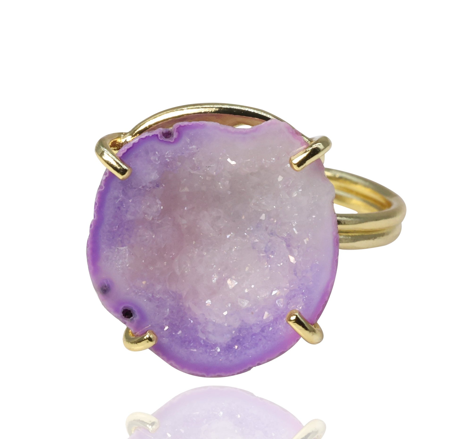 Anokha Small Geode Statement Rings, 15 - 25 MM, Unlimited Sparkle in Life !! - Meena Design