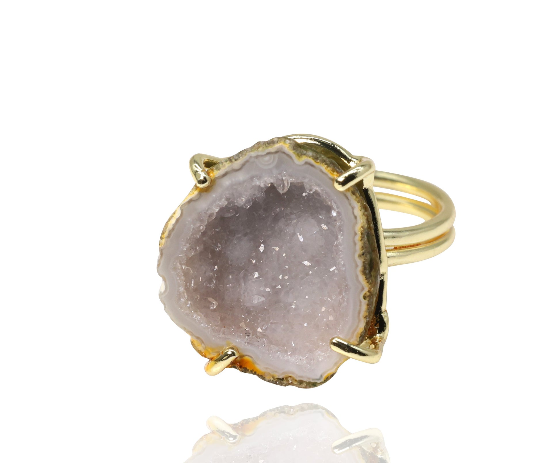 Anokha Small Geode Statement Rings, 15 - 25 MM, Unlimited Sparkle in Life !! - Meena Design