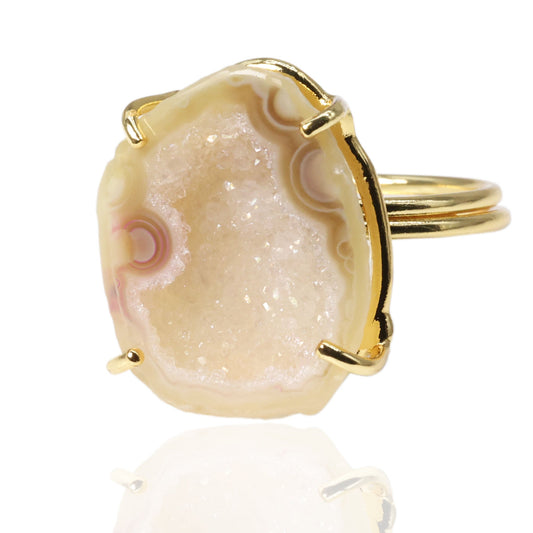 Anokha Small Geode Statement Rings, 15 - 25 MM, Unlimited Sparkle in Life !! - Meena Design