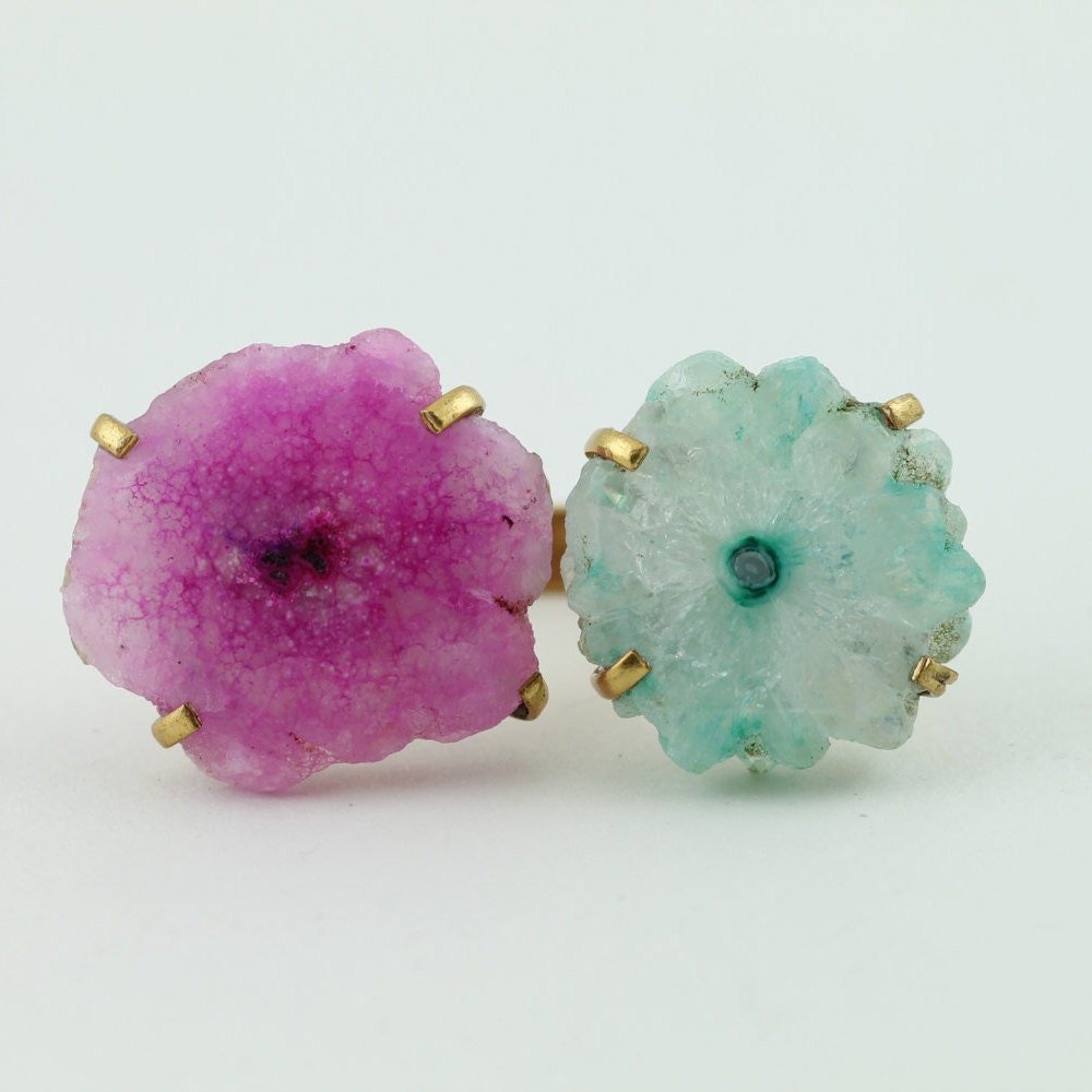 Beautiful Solar Quartz Handmade Ring, Unique Gift Idea for Her, Elegant Solar Quartz Flower Ring, Gifts For Her, Free Shipping, 15-25 mm - Meena Design