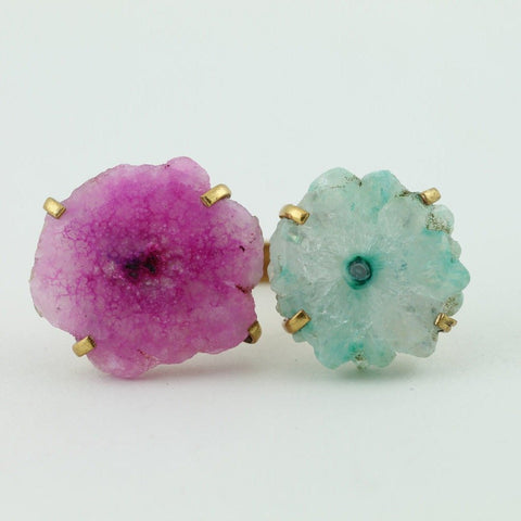 Beautiful Solar Quartz Handmade Ring, Unique Gift Idea for Her, Elegant Solar Quartz Flower Ring, Gifts For Her, Free Shipping, 15-25 mm - Meena Design