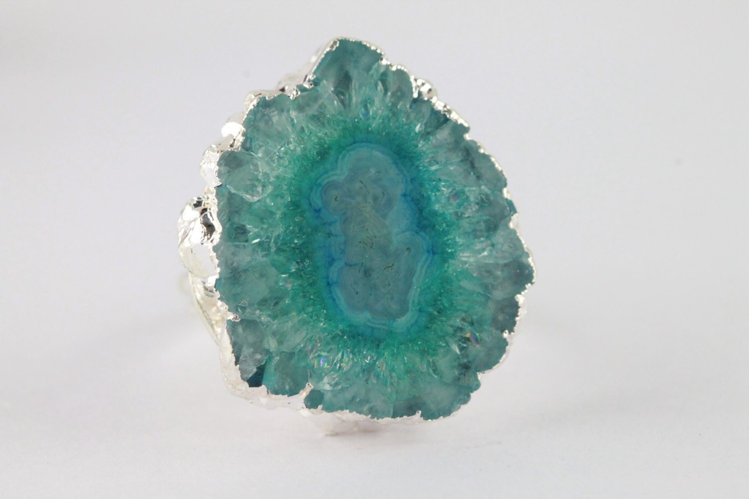 Beautiful Solar Quartz Handmade Ring, Unique Gift Idea for Her, Elegant Solar Quartz Flower Ring, Gifts For Her, Free Shipping, 25-30 mm - Meena Design