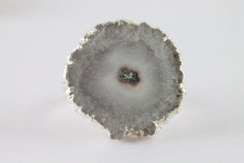 Beautiful Solar Quartz Handmade Ring, Unique Gift Idea for Her, Elegant Solar Quartz Flower Ring, Gifts For Her, Free Shipping, 25-30 mm - Meena Design
