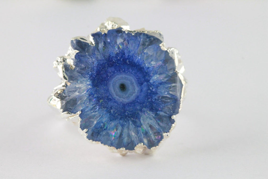 Beautiful Solar Quartz Handmade Ring, Unique Gift Idea for Her, Elegant Solar Quartz Flower Ring, Gifts For Her, Free Shipping, 25-30 mm - Meena Design