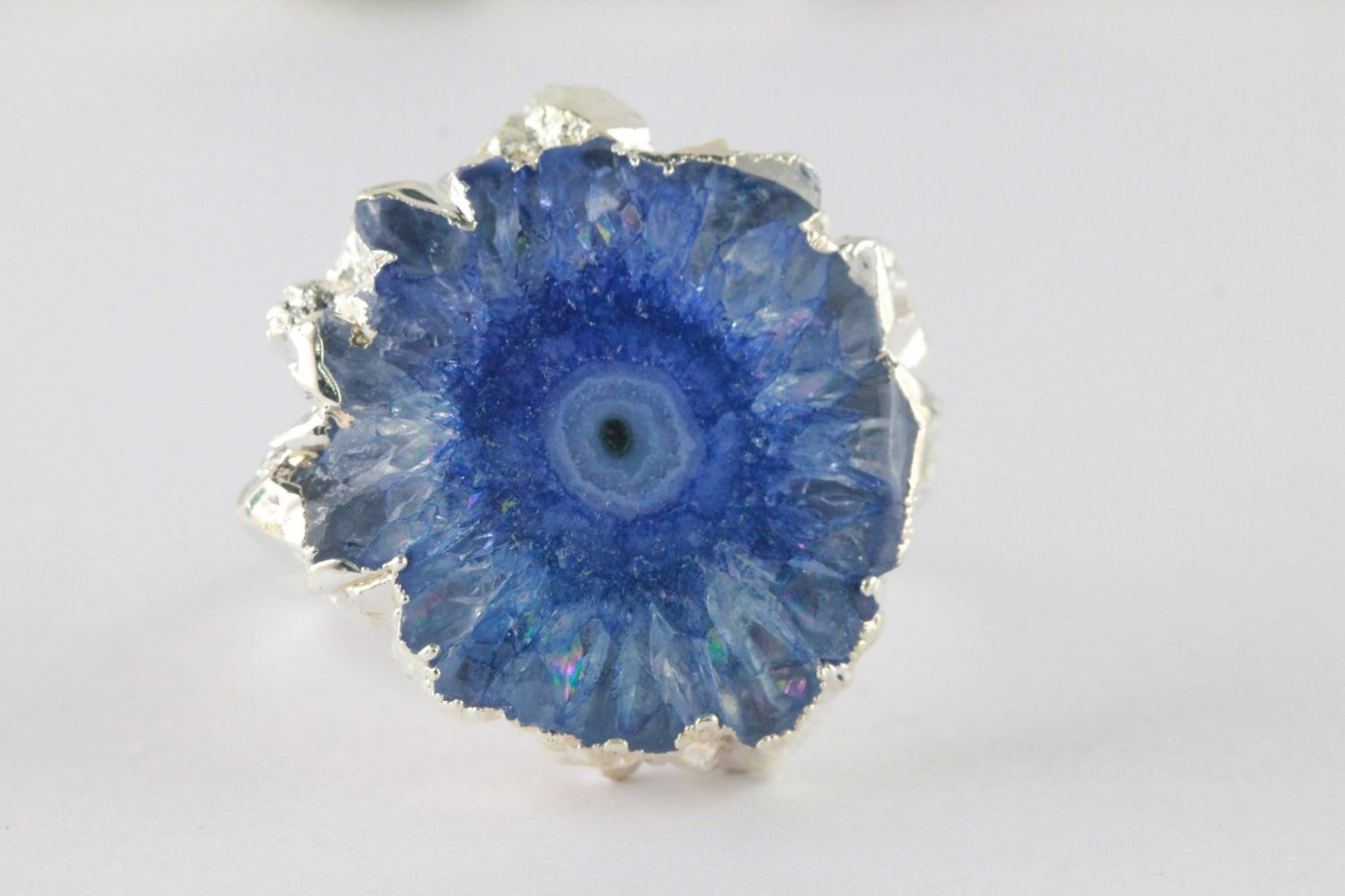 Beautiful Solar Quartz Handmade Ring, Unique Gift Idea for Her, Elegant Solar Quartz Flower Ring, Gifts For Her, Free Shipping, 25-30 mm - Meena Design